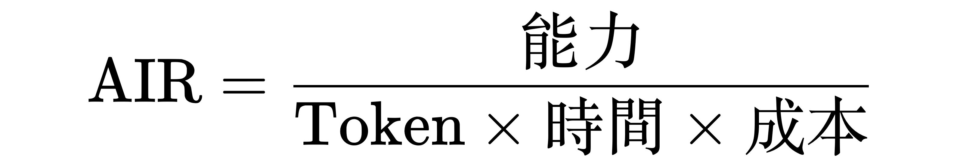 AIR = 能力 ÷（Token × 時間 × 成本）