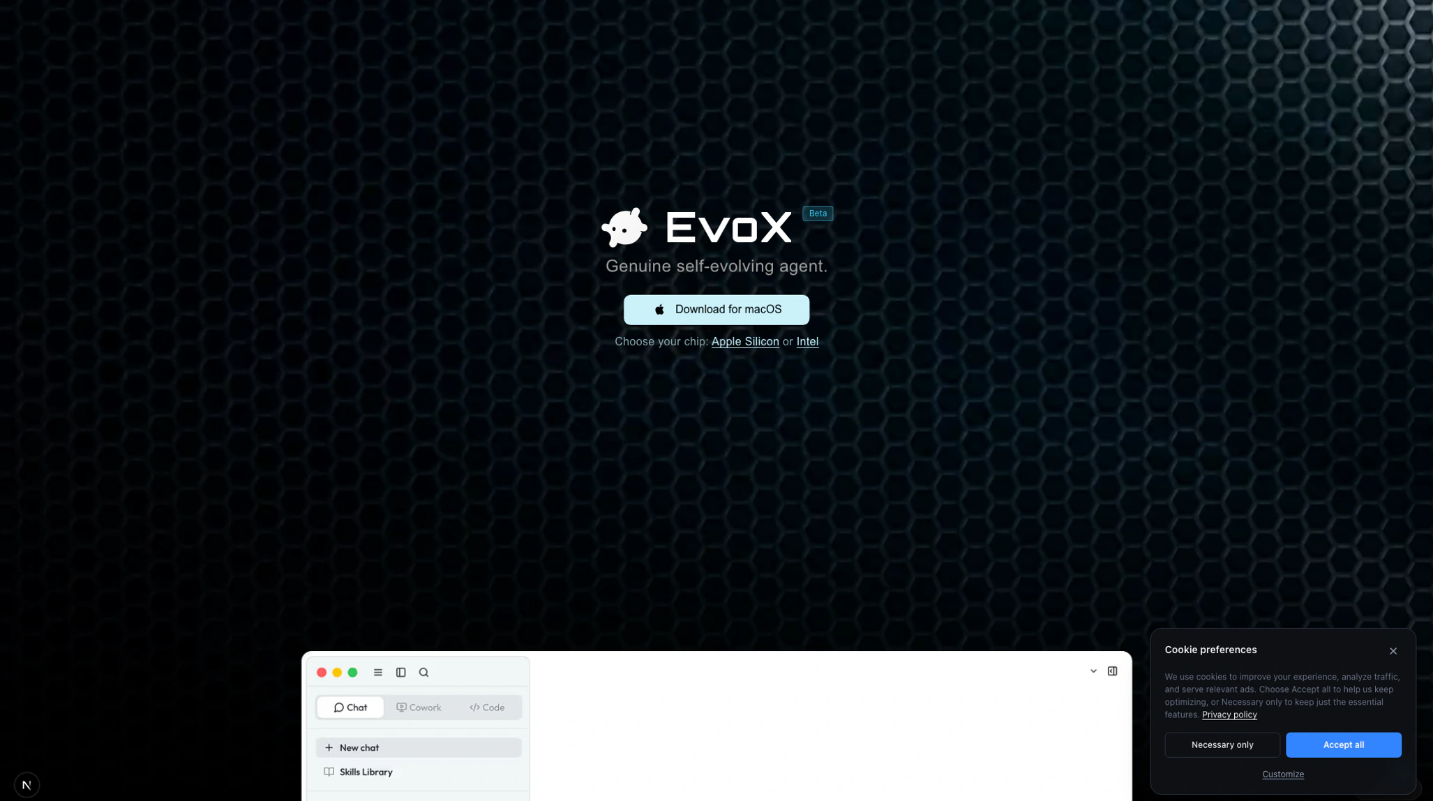 EvoX desktop beta download page